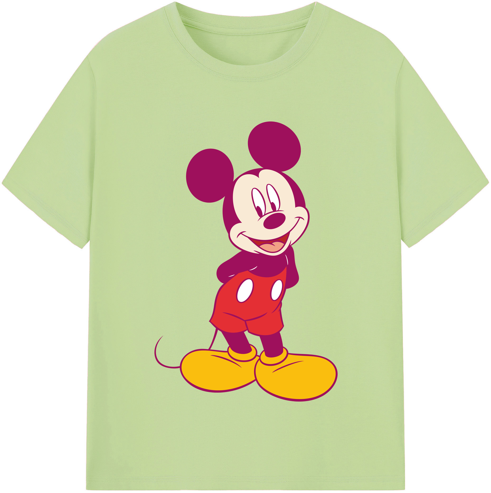 （画像用） ミッキーマウス Mickey Mouse 綿100％半袖Tシャツ（フロントプリント）